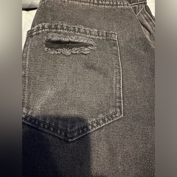 NEW Free People Distressed A-Line Denim Skirt size 31 NWT faded black jean - Picture 4 of 13